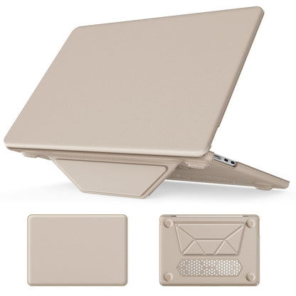 For MacBook Air 13.6 inch A3113 / A2681 Business Magnetic Holder PC + PU Laptop Protective Case(Gold) - MacBook Air Cases by PMC Jewellery | Online Shopping South Africa | PMC Jewellery | Buy Now Pay Later Mobicred