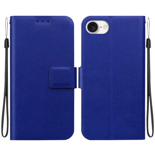 For iPhone 16e Ultra-thin Voltage Magnetic Buckle Leather Phone Case(Blue) - iPhone 16e Cases by PMC Jewellery | Online Shopping South Africa | PMC Jewellery | Buy Now Pay Later Mobicred