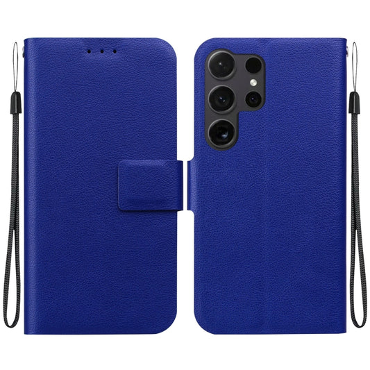 For Samsung Galaxy S25 Ultra 5G Ultra-thin Voltage Magnetic Buckle Leather Phone Case(Blue) - Galaxy S25 Ultra 5G Cases by PMC Jewellery | Online Shopping South Africa | PMC Jewellery | Buy Now Pay Later Mobicred