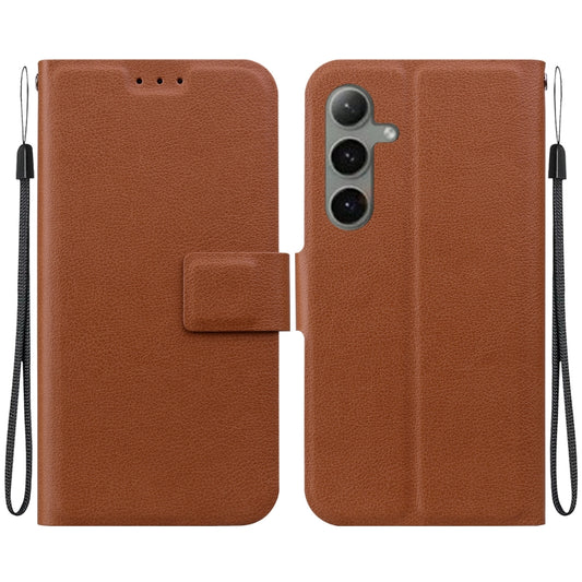 For Samsung Galaxy S25+ 5G Ultra-thin Voltage Magnetic Buckle Leather Phone Case(Brown) - Galaxy S25+ 5G Cases by PMC Jewellery | Online Shopping South Africa | PMC Jewellery | Buy Now Pay Later Mobicred