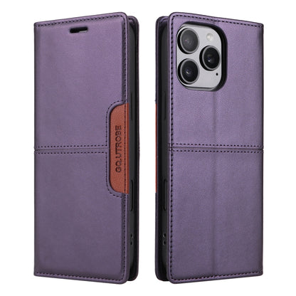 For iPhone 16 Pro GQUTROBE G01 RFID Anti-theft Leather Phone Case(Purple) - iPhone 16 Pro Cases by GQUTROBE | Online Shopping South Africa | PMC Jewellery | Buy Now Pay Later Mobicred