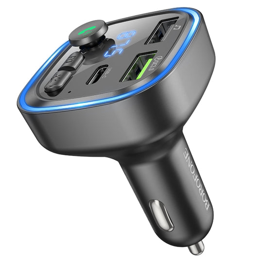 Borofone BC48 Broad Bluetooth 5.0 Car Wireless FM Transmitter(Black) - Bluetooth Car Kits by Borofone | Online Shopping South Africa | PMC Jewellery | Buy Now Pay Later Mobicred