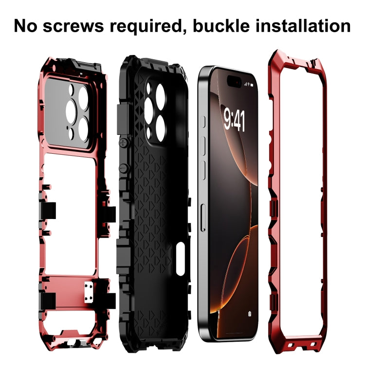 For iPhone 16 Pro Max R-JUST Life Waterproof Dustproof Shockproof Phone Case(Red) - iPhone 16 Pro Max Cases by R-JUST | Online Shopping South Africa | PMC Jewellery | Buy Now Pay Later Mobicred