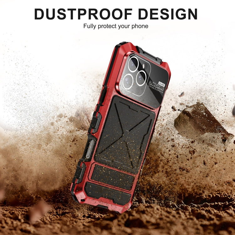 For iPhone 16 Pro Max R-JUST Life Waterproof Dustproof Shockproof Phone Case(Red) - iPhone 16 Pro Max Cases by R-JUST | Online Shopping South Africa | PMC Jewellery | Buy Now Pay Later Mobicred