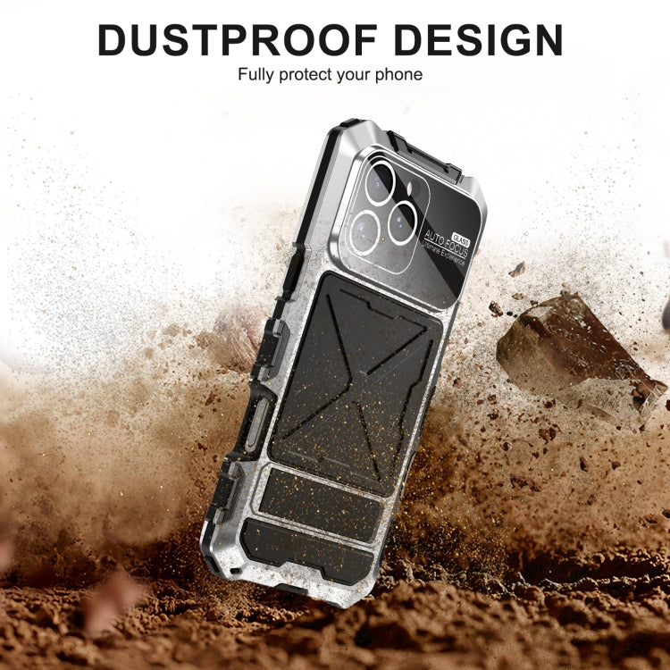 For iPhone 16 Pro Max R-JUST Life Waterproof Dustproof Shockproof Phone Case(Silver) - iPhone 16 Pro Max Cases by R-JUST | Online Shopping South Africa | PMC Jewellery | Buy Now Pay Later Mobicred