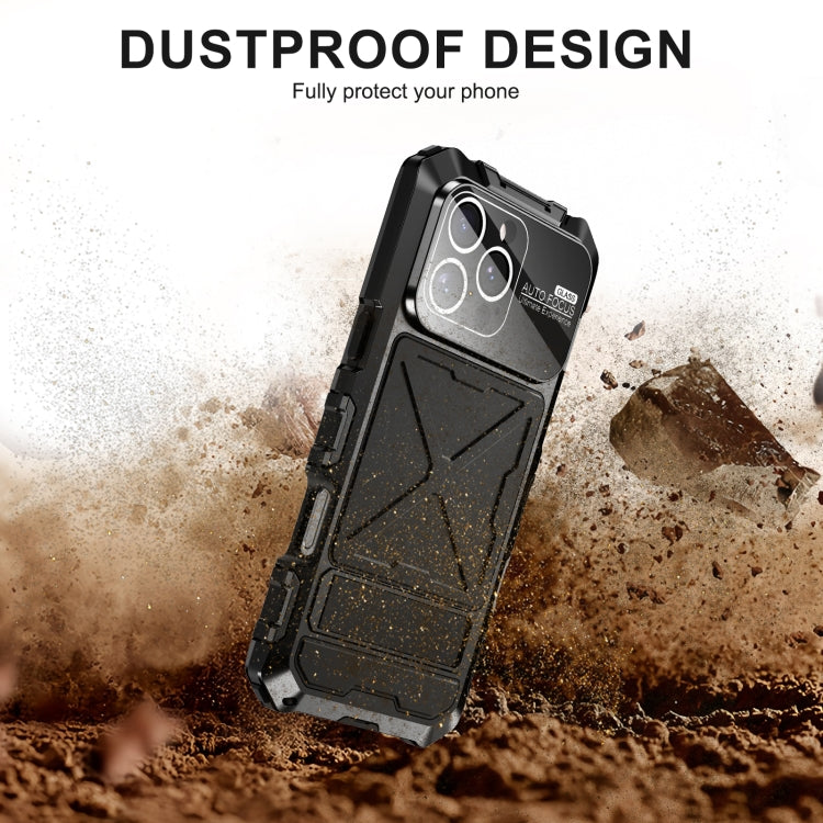 For iPhone 16 Pro R-JUST Life Waterproof Dustproof Shockproof Phone Case(Black) - iPhone 16 Pro Cases by R-JUST | Online Shopping South Africa | PMC Jewellery | Buy Now Pay Later Mobicred