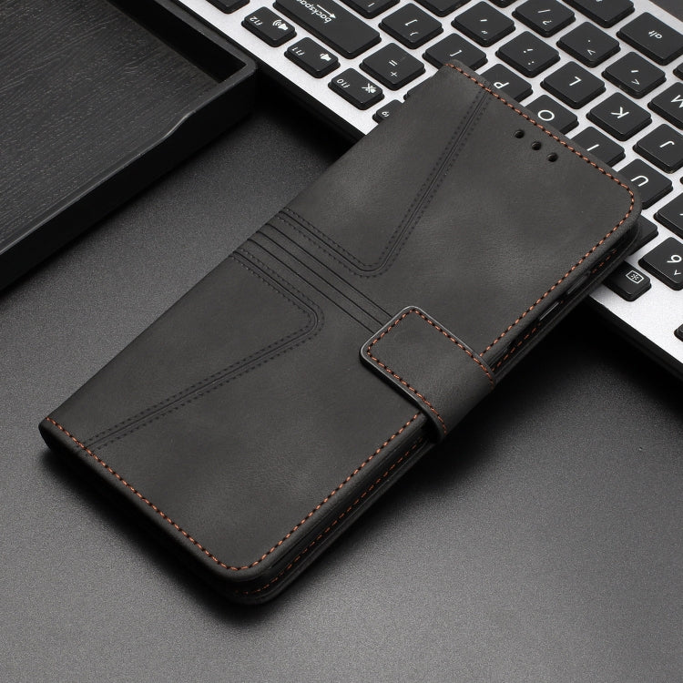 For Samsung Galaxy S25+5G Triangle Solid Color Leather Phone Case(Black) - Galaxy S25+ 5G Cases by PMC TechLife | Online Shopping South Africa | PMC TechLife | Buy Now Pay Later Mobicred