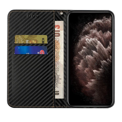 For Samsung Galaxy S25+ 5G Carbon Fiber Texture Magnetic Flip Leather Phone Case(Black) - Galaxy S25+ 5G Cases by PMC Jewellery | Online Shopping South Africa | PMC Jewellery | Buy Now Pay Later Mobicred