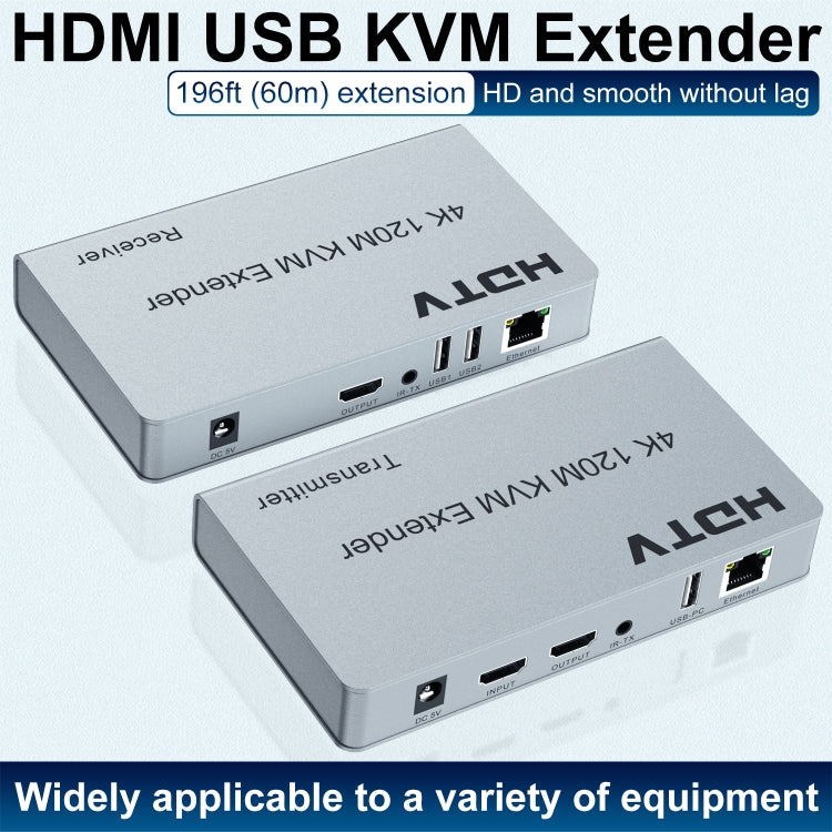 120m HDMI USB KVM 4K Network Extender, Plug:US Plug - Amplifier by PMC TechLife | Online Shopping South Africa | PMC TechLife | Buy Now Pay Later Mobicred