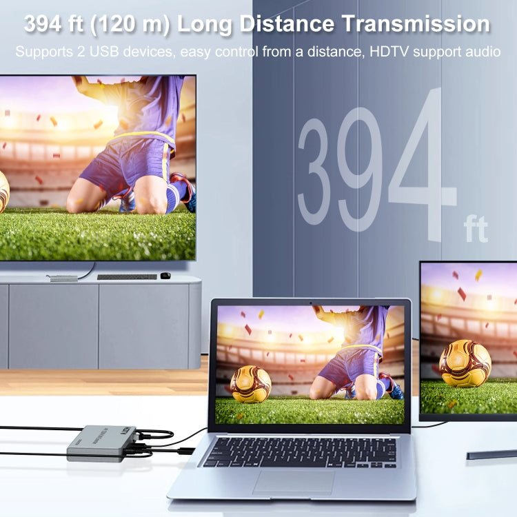 120m HDMI USB KVM 4K Network Extender, Plug:US Plug - Amplifier by PMC TechLife | Online Shopping South Africa | PMC TechLife | Buy Now Pay Later Mobicred