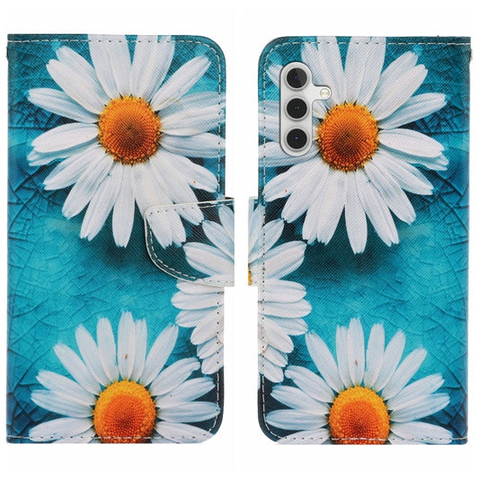 For Samsung Galaxy S25 5G Colored Drawing Pattern Leather Phone Case(Daisy) - Galaxy S25 5G Cases by PMC Jewellery | Online Shopping South Africa | PMC Jewellery | Buy Now Pay Later Mobicred