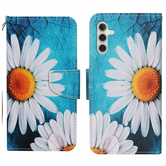 For Samsung Galaxy S25+ 5G Colored Drawing Pattern Leather Phone Case(Chrysanthemum) - Galaxy S25+ 5G Cases by PMC Jewellery | Online Shopping South Africa | PMC Jewellery | Buy Now Pay Later Mobicred