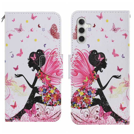 For Samsung Galaxy S25+ 5G Colored Drawing Pattern Leather Phone Case(Dancing Girl) - Galaxy S25+ 5G Cases by PMC Jewellery | Online Shopping South Africa | PMC Jewellery | Buy Now Pay Later Mobicred