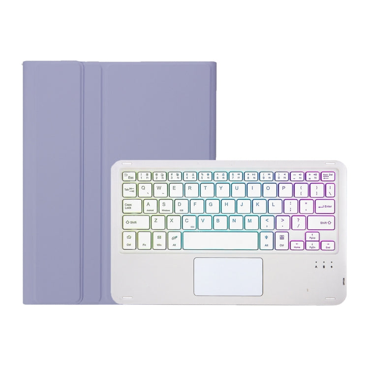 For Honor Pad X9 / X8 Pro 11.5 AH15-AS Ultra-thin Detachable Backlight Bluetooth Keyboard Leather Tablet Case with Touchpad(Lavender White) - Others Keyboard by PMC Jewellery | Online Shopping South Africa | PMC Jewellery | Buy Now Pay Later Mobicred