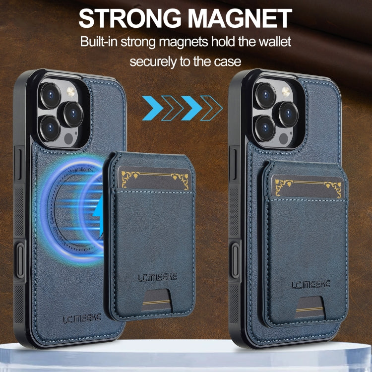 For iPhone 16 Pro Max LC.IMEEKE L3 Series Detachable RFID Card Bag Magsafe Phone Case(Blue) - iPhone 16 Pro Max Cases by LC.IMEEKE | Online Shopping South Africa | PMC Jewellery | Buy Now Pay Later Mobicred