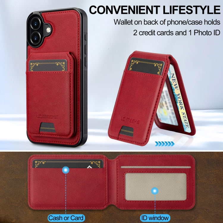 For iPhone 16 LC.IMEEKE L3 Series Detachable RFID Card Bag Magsafe Phone Case(Red) - iPhone 16 Cases by LC.IMEEKE | Online Shopping South Africa | PMC Jewellery | Buy Now Pay Later Mobicred