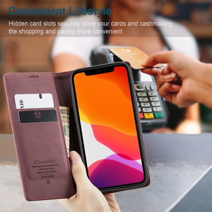 For iPhone 12 / 12 Pro CaseMe-013 Multifunctional Retro Frosted Horizontal Flip Leather Case with Card Slot & Holder & Wallet(Wine Red) - iPhone 12 / 12 Pro Cases by CaseMe | Online Shopping South Africa | PMC Jewellery | Buy Now Pay Later Mobicred