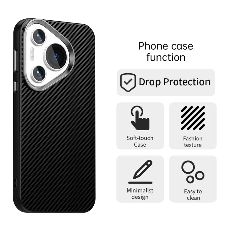 For Huawei Pura 70 Pro+ Carbon Fiber Series IMD Phone Case(Black) - Huawei Cases by PMC Jewellery | Online Shopping South Africa | PMC Jewellery | Buy Now Pay Later Mobicred