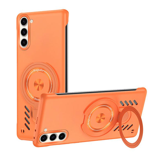 For Samsung Galaxy S25+ 5G Ice Sense Series Graphene Cooling MagSafe Holder Phone Case(Orange) - Galaxy S25+ 5G Cases by PMC Jewellery | Online Shopping South Africa | PMC Jewellery | Buy Now Pay Later Mobicred