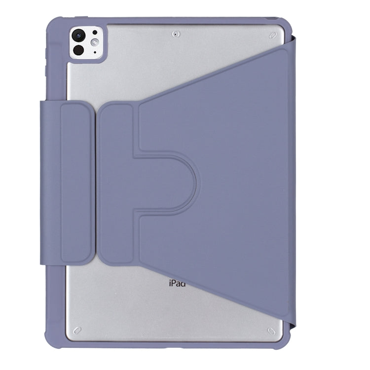 For iPad Pro 11 2024 L13-B 360 Rotation Acrylic Transparent Bluetooth Keyboard Leather Case(Purple) - For iPad Pro by PMC Jewellery | Online Shopping South Africa | PMC Jewellery | Buy Now Pay Later Mobicred