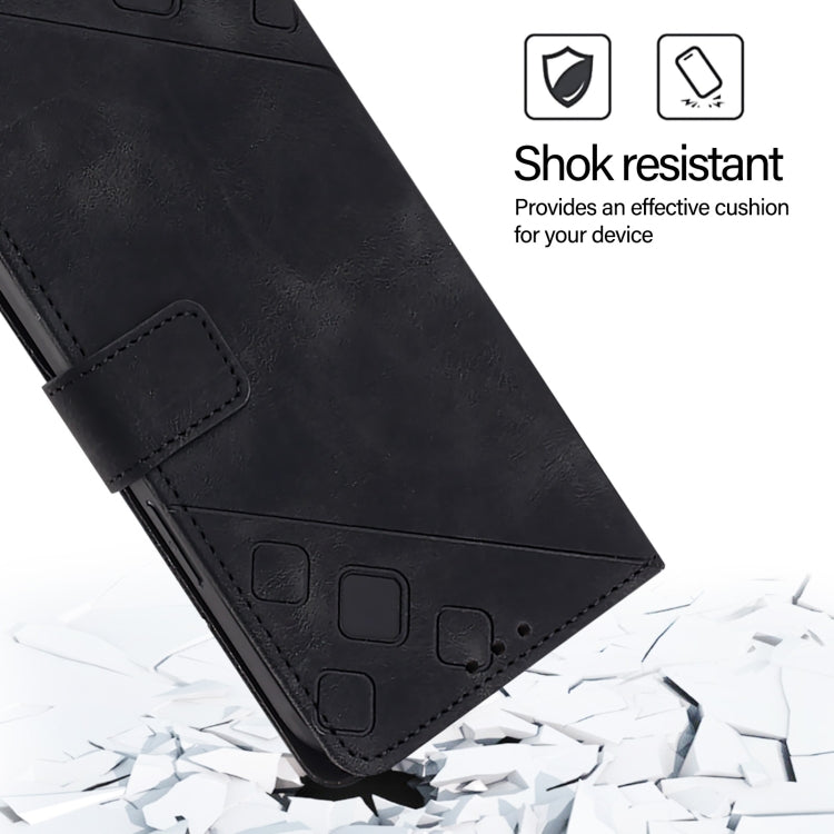 For Doogee N55 Plus Skin-feel Embossed Leather Phone Case(Black) - Doogee Cases by PMC TechLife | Online Shopping South Africa | PMC TechLife | Buy Now Pay Later Mobicred