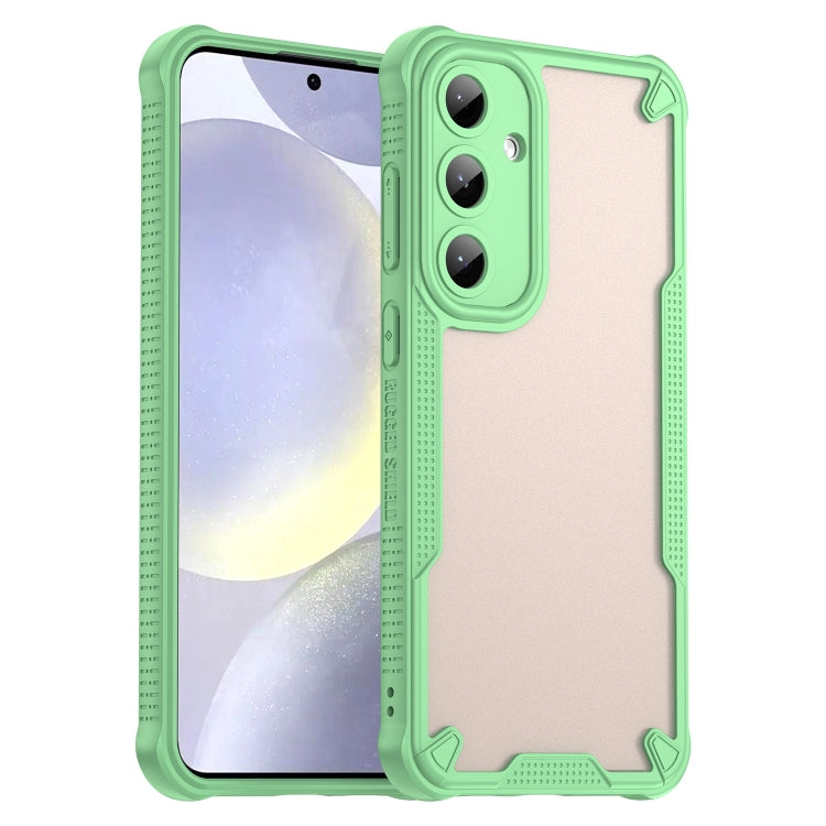 For Samsung Galaxy S25+ 5G Armor Glaze PC Hybrid TPU Phone Case(Green) - Galaxy S25+ 5G Cases by PMC Jewellery | Online Shopping South Africa | PMC Jewellery | Buy Now Pay Later Mobicred