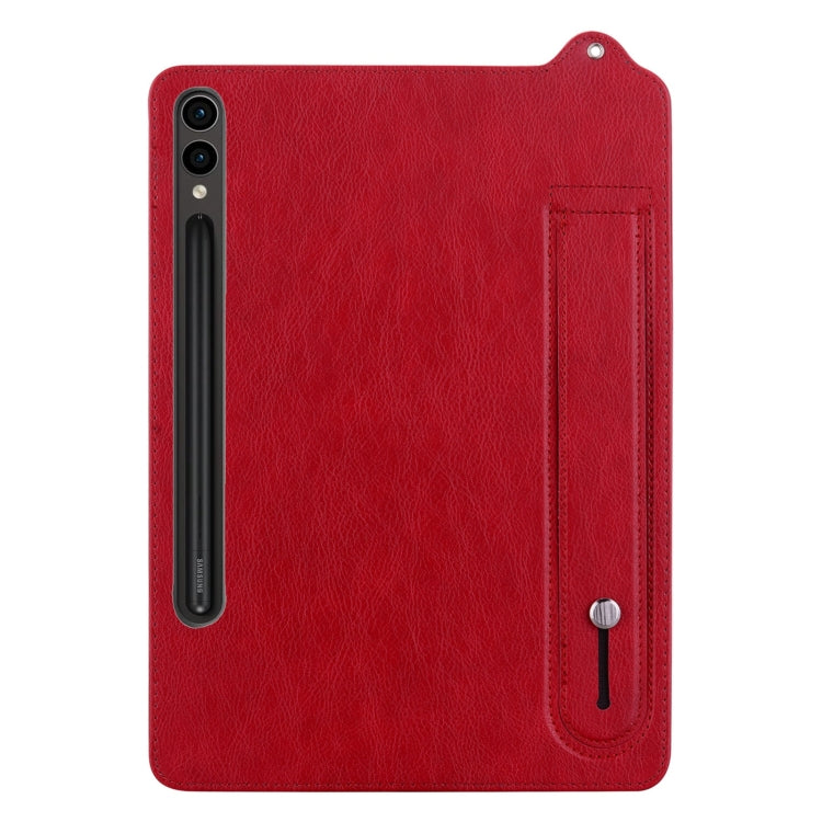 For Samsung Galaxy Tab S10+ / S9+ / S8+ TPU Leather Back Tablet Case with Wristband(Red) - Tab S10+ Cases by PMC Jewellery | Online Shopping South Africa | PMC Jewellery | Buy Now Pay Later Mobicred