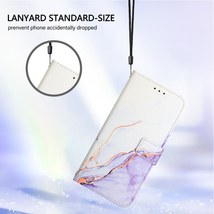 For Doogee N55 Plus PT003 Marble Pattern Flip Leather Phone Case(White Purple) - More Brand by PMC TechLife | Online Shopping South Africa | PMC TechLife | Buy Now Pay Later Mobicred