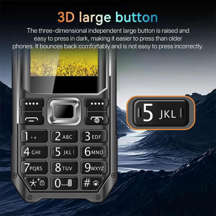 Q6000 Elder Keypad Phone, 2.4 inch, 6800mAh, Dual Flashlights, 21 Keys, SOS, FM, Dual SIM, GSM, Plug:EU Plug(Black) - Others by PMC Jewellery | Online Shopping South Africa | PMC Jewellery | Buy Now Pay Later Mobicred