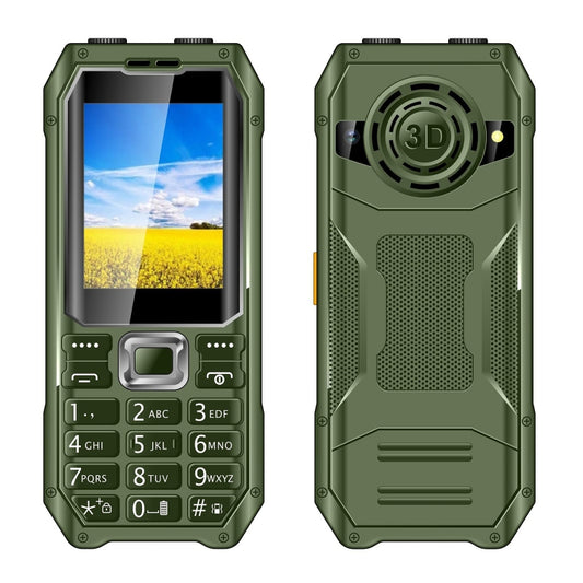 Q6000 Elder Keypad Phone, 2.4 inch, 6800mAh, Dual Flashlights, 21 Keys, SOS, FM, Dual SIM, GSM, Plug:UK Plug(Green) - Others by PMC Jewellery | Online Shopping South Africa | PMC Jewellery | Buy Now Pay Later Mobicred