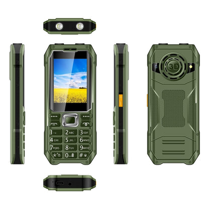 Q6000 Elder Keypad Phone, 2.4 inch, 6800mAh, Dual Flashlights, 21 Keys, SOS, FM, Dual SIM, GSM, Plug:UK Plug(Green) - Others by PMC Jewellery | Online Shopping South Africa | PMC Jewellery | Buy Now Pay Later Mobicred