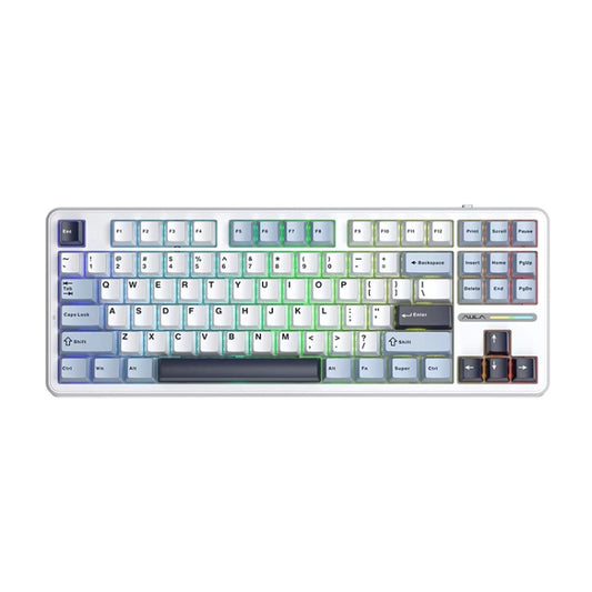 AULA F87 87 Keys Wired/2.4G/Bluetooth Three Model Customized RGB Mechanical Keyboard(Glacier Blue) - Wireless Keyboard by AULA | Online Shopping South Africa | PMC Jewellery | Buy Now Pay Later Mobicred