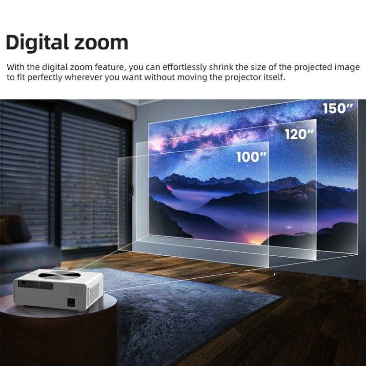 AUN AKEY7 MAX 1920x1080P HD Android LCD Projector US Plug(White) - LED Projector by AUN | Online Shopping South Africa | PMc TechLife | Buy Now Pay Later Mobicred