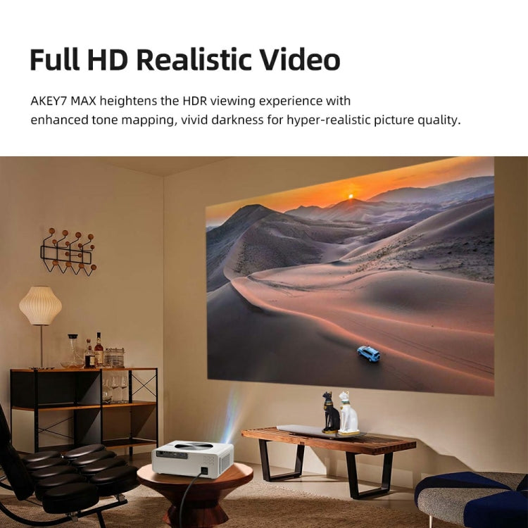 AUN AKEY7 MAX 1920x1080P HD Android LCD Projector US Plug(White) - LED Projector by AUN | Online Shopping South Africa | PMc TechLife | Buy Now Pay Later Mobicred