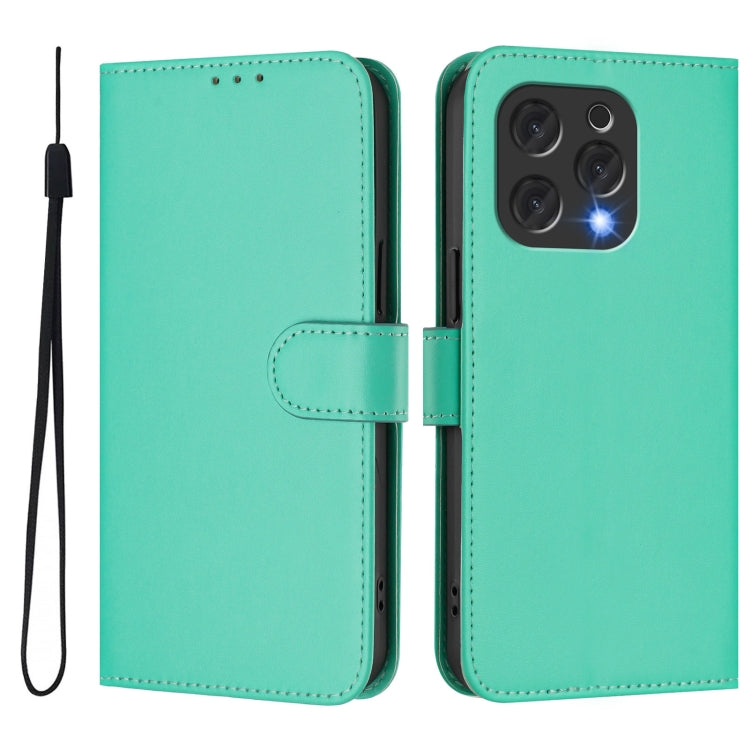 For Doogee N55 Plus Skin Feel Solid Color Leather Phone Case with Lanyard(Green) - free shipping - PMC TechLife - Order now!