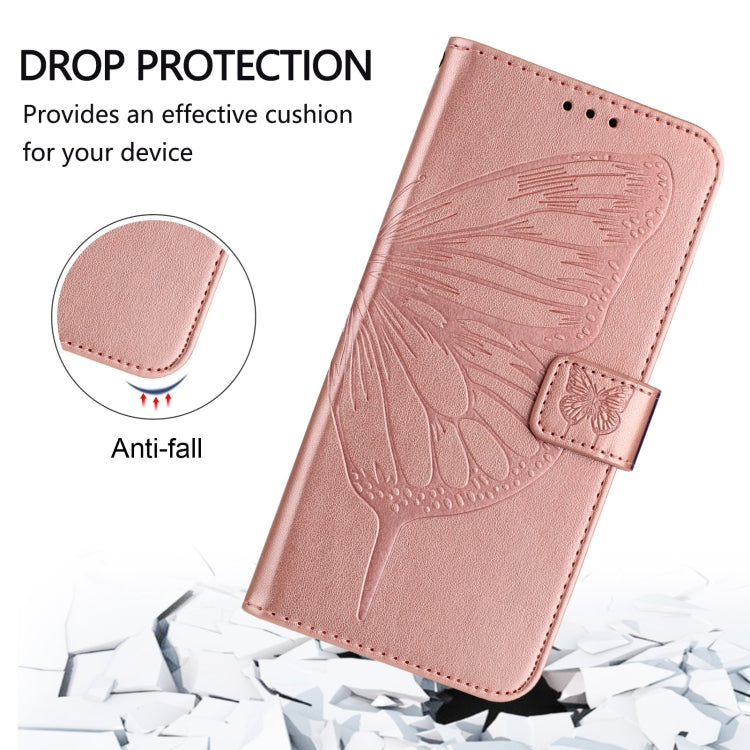 For Doogee N55 Plus Embossed Butterfly Leather Phone Case(Rose Gold) - Doogee Cases by PMC TechLife | Online Shopping South Africa | PMC TechLife | Buy Now Pay Later Mobicred