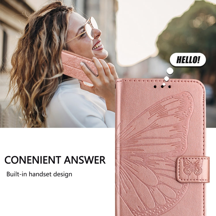 For Doogee N55 Plus Embossed Butterfly Leather Phone Case(Rose Gold) - Doogee Cases by PMC TechLife | Online Shopping South Africa | PMC TechLife | Buy Now Pay Later Mobicred