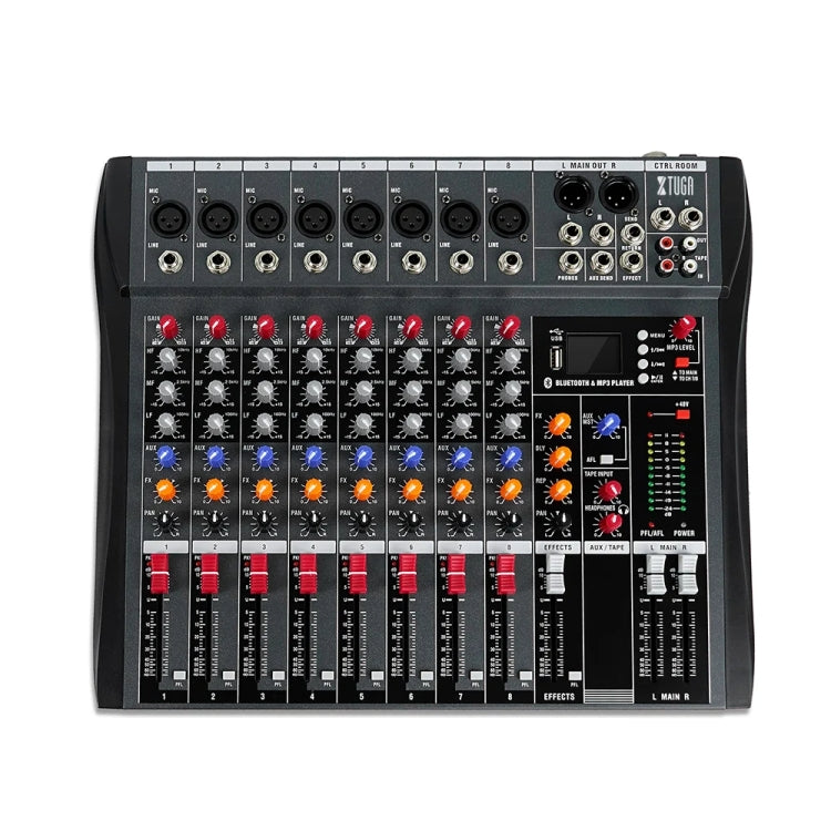 XTUGA CT80X 8-Channels Audio Mixer DJ Mixing Console with 48V Power Supply(EU Plug) - Live Sound Effects Processors by XTUGA | Online Shopping South Africa | PMC TechLife | Buy Now Pay Later Mobicred