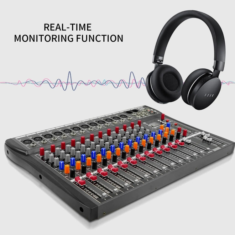 XTUGA CT120X 12-Channels Audio Mixer DJ Mixing Console with 48V Power Supply(US Plug) - Live Sound Effects Processors by XTUGA | Online Shopping South Africa | PMC TechLife | Buy Now Pay Later Mobicred