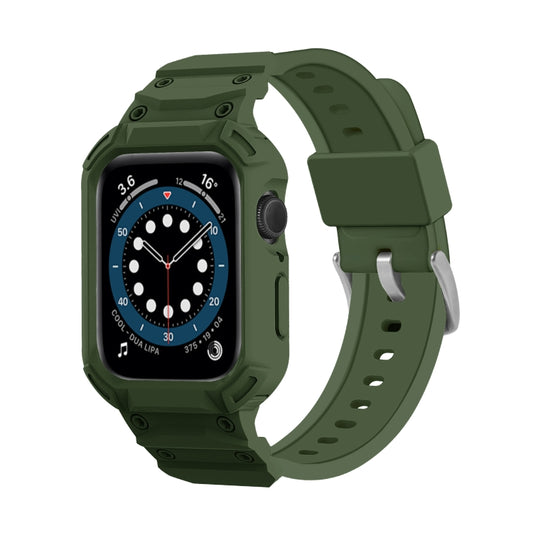 For Apple Watch Series 10 42mm Armor TPU Case Integrated Watch Band(Army Green) - Watch Cases by PMC Jewellery | Online Shopping South Africa | PMC Jewellery | Buy Now Pay Later Mobicred