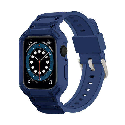 For Apple Watch Series 10 42mm Armor TPU Case Integrated Watch Band(Midnight Blue) - Watch Cases by PMC Jewellery | Online Shopping South Africa | PMC Jewellery | Buy Now Pay Later Mobicred