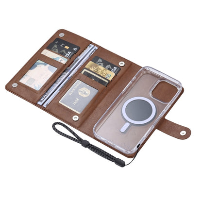 For iPhone 16 Pro ViLi GVS-C Series MagSafe Magnetic RFID Leather Flip Phone Case(Brown) - iPhone 16 Pro Cases by ViLi | Online Shopping South Africa | PMC Jewellery | Buy Now Pay Later Mobicred