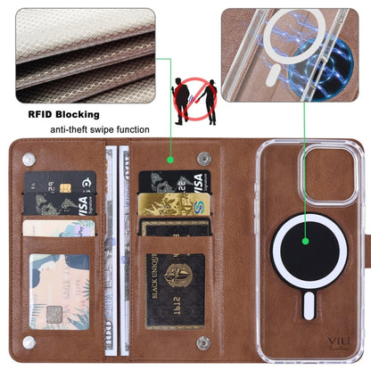 For iPhone 16 Pro ViLi GVS-C Series MagSafe Magnetic RFID Leather Flip Phone Case(Brown) - iPhone 16 Pro Cases by ViLi | Online Shopping South Africa | PMC Jewellery | Buy Now Pay Later Mobicred