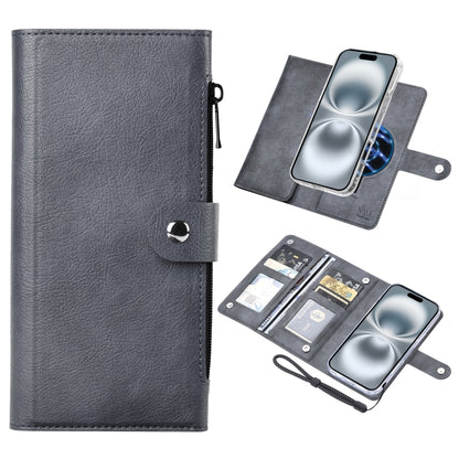 For iPhone 16 Plus ViLi GVS-C Series MagSafe Magnetic RFID Leather Flip Phone Case(Grey) - iPhone 16 Plus Cases by ViLi | Online Shopping South Africa | PMC Jewellery | Buy Now Pay Later Mobicred