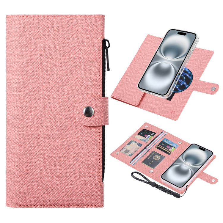 For iPhone 16 ViLi GBS-C Series MagSafe Magnetic RFID Leather Flip Phone Case(Pink) - iPhone 16 Cases by ViLi | Online Shopping South Africa | PMC Jewellery | Buy Now Pay Later Mobicred