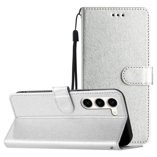 For Samsung Galaxy S25 5G Silk Texture Horizontal Flip Leather Phone Case(Silver) - Galaxy S25 5G Cases by PMC Jewellery | Online Shopping South Africa | PMC Jewellery | Buy Now Pay Later Mobicred