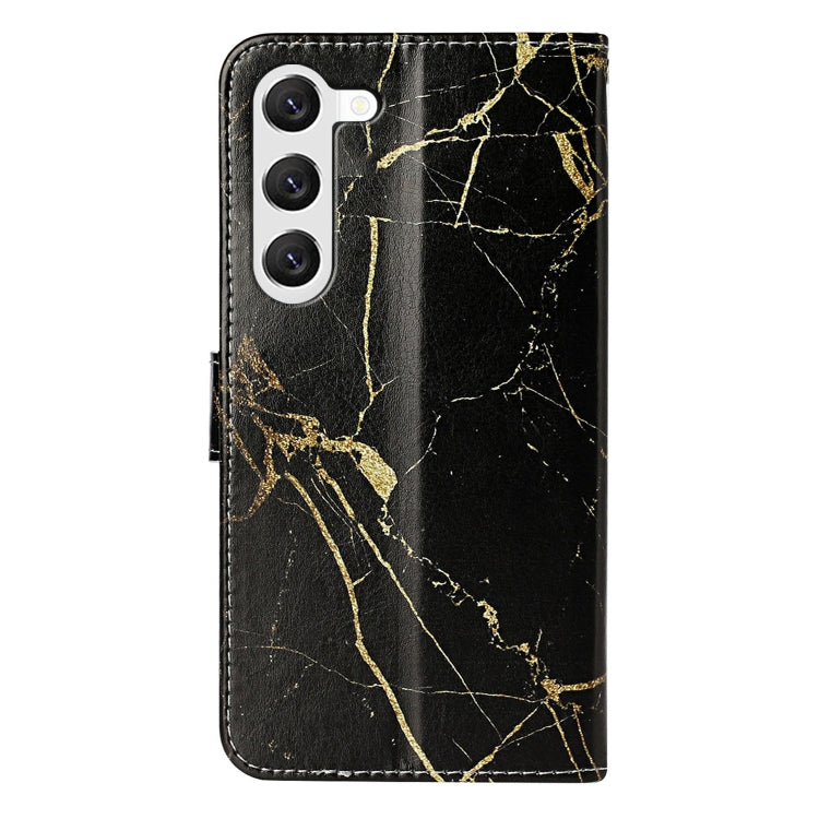 For Samsung Galaxy S25 5G Colored Drawing Marble Pattern Leather Phone Case(Black Gold Marble) - Galaxy S25 5G Cases by PMC Jewellery | Online Shopping South Africa | PMC Jewellery | Buy Now Pay Later Mobicred