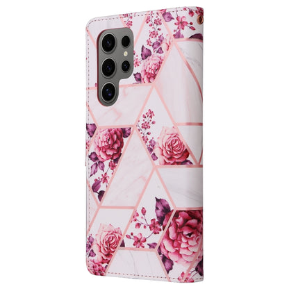 For Samsung Galaxy S25 Ultra 5G Marble Bronzing Stitching Leather Phone Case(Rose Gold) - Galaxy S25 Ultra 5G Cases by PMC Jewellery | Online Shopping South Africa | PMC Jewellery | Buy Now Pay Later Mobicred