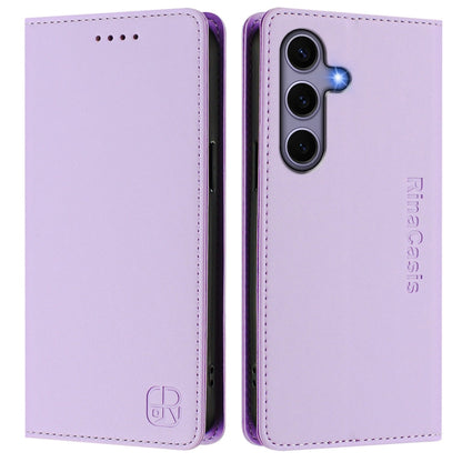 For Samsung Galaxy S24+ / S25+ 5G RC01 Dual-Folded Magnetic Suction RFID Leather Phone Case(Light Purple) - Galaxy S25+ 5G Cases by PMC Jewellery | Online Shopping South Africa | PMC Jewellery | Buy Now Pay Later Mobicred