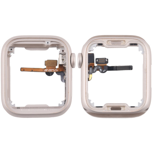 For Apple Watch Series 7 / 8 / 9 45MM LTE Aluminium Alloy Middle Frame Bezel Plate with Crown Spin Axis Flex Cable(Starlight) - Middle Frame by PMC Jewellery | Online Shopping South Africa | PMC Jewellery | Buy Now Pay Later Mobicred